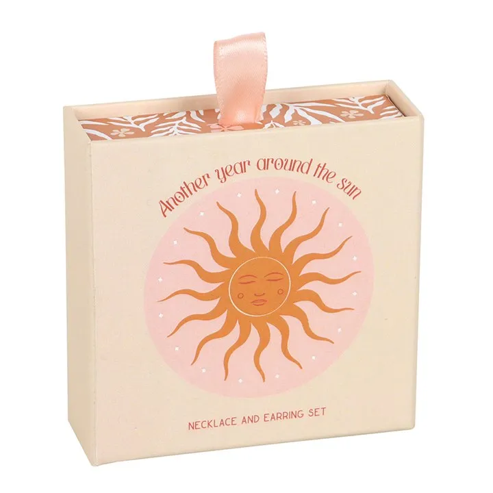 Sun Necklace & Earrings Gift Set