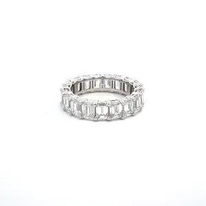 Sustainable Emerald Cut Diamond Eternity Band Ring