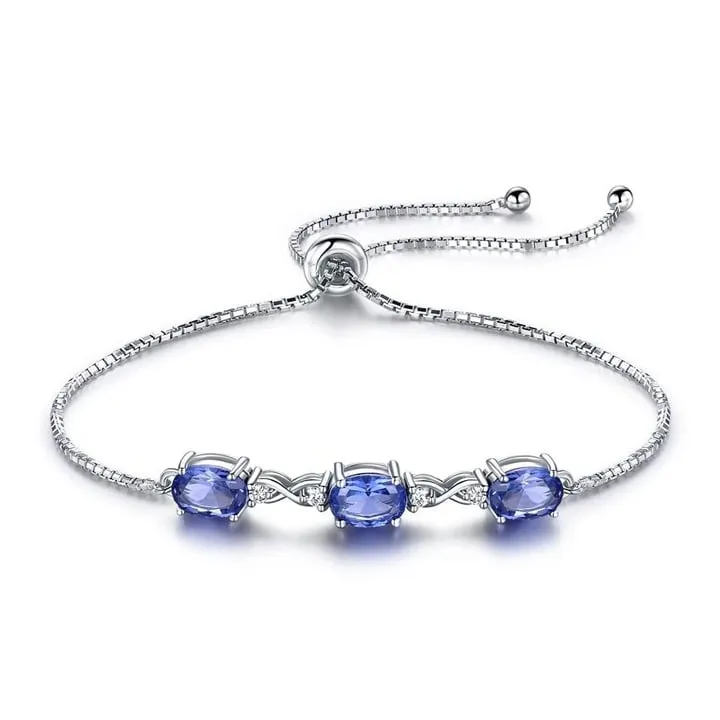 Tanzanite 925 Sterling Silver Tennis Bracelet Jewelry
