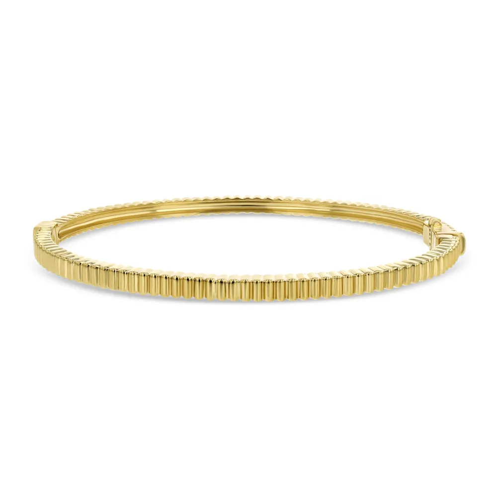 Textured Yellow Gold Bangle