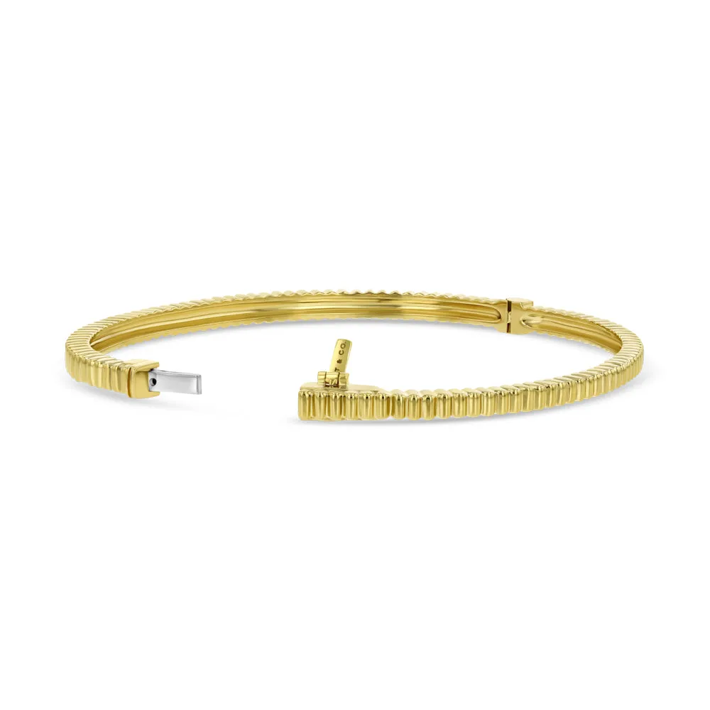 Textured Yellow Gold Bangle