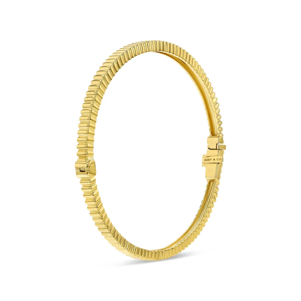 Textured Yellow Gold Bangle