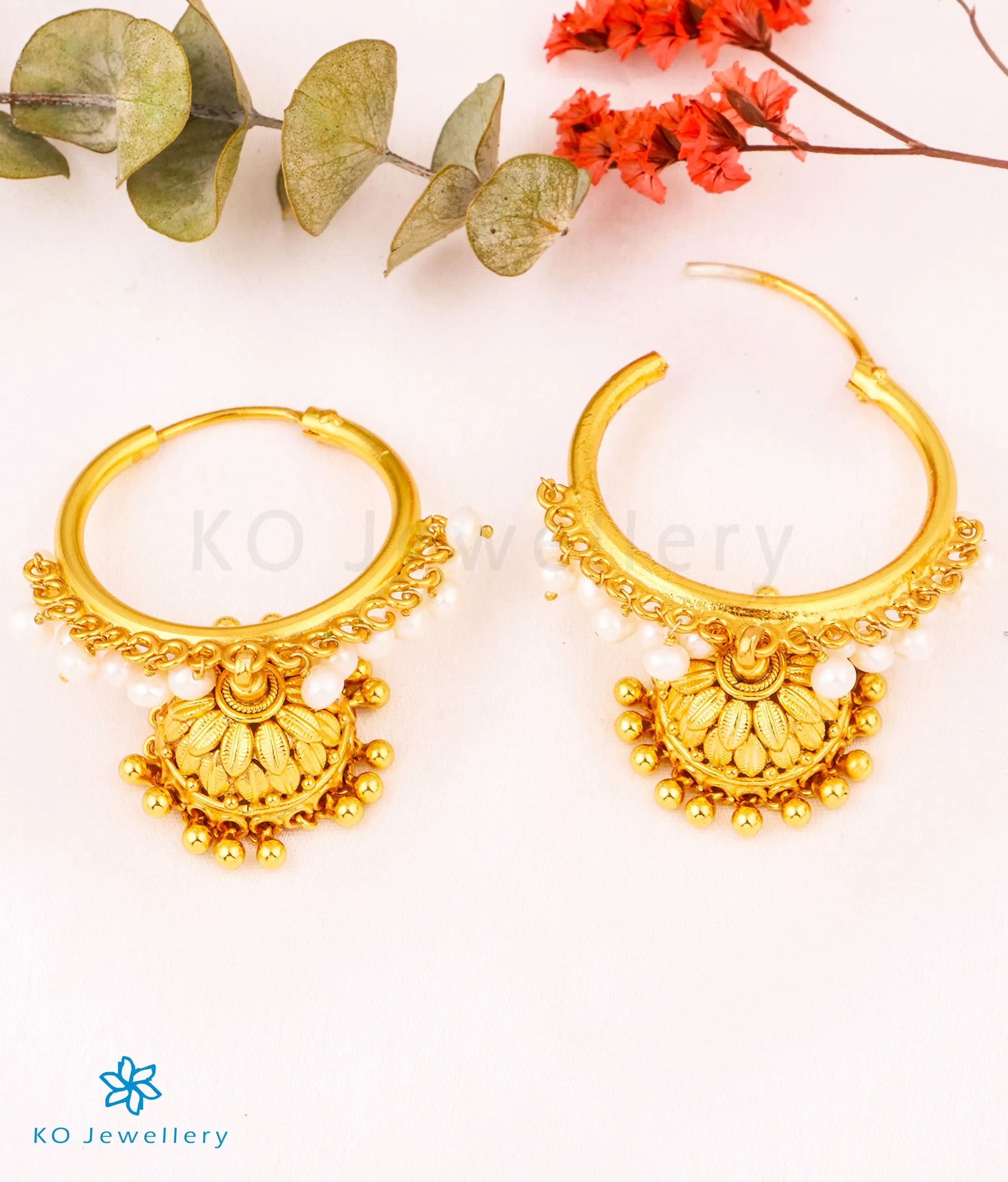 The Abhata Silver Pearl Bali-Jhumka