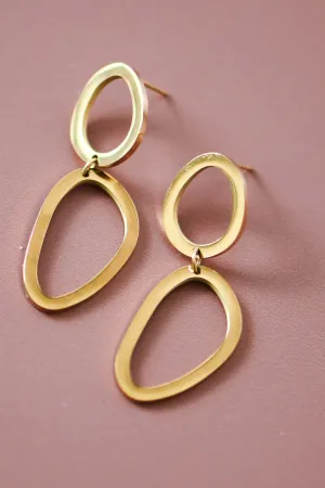 The Kari 18K Gold Plated Oval Drop Earrings