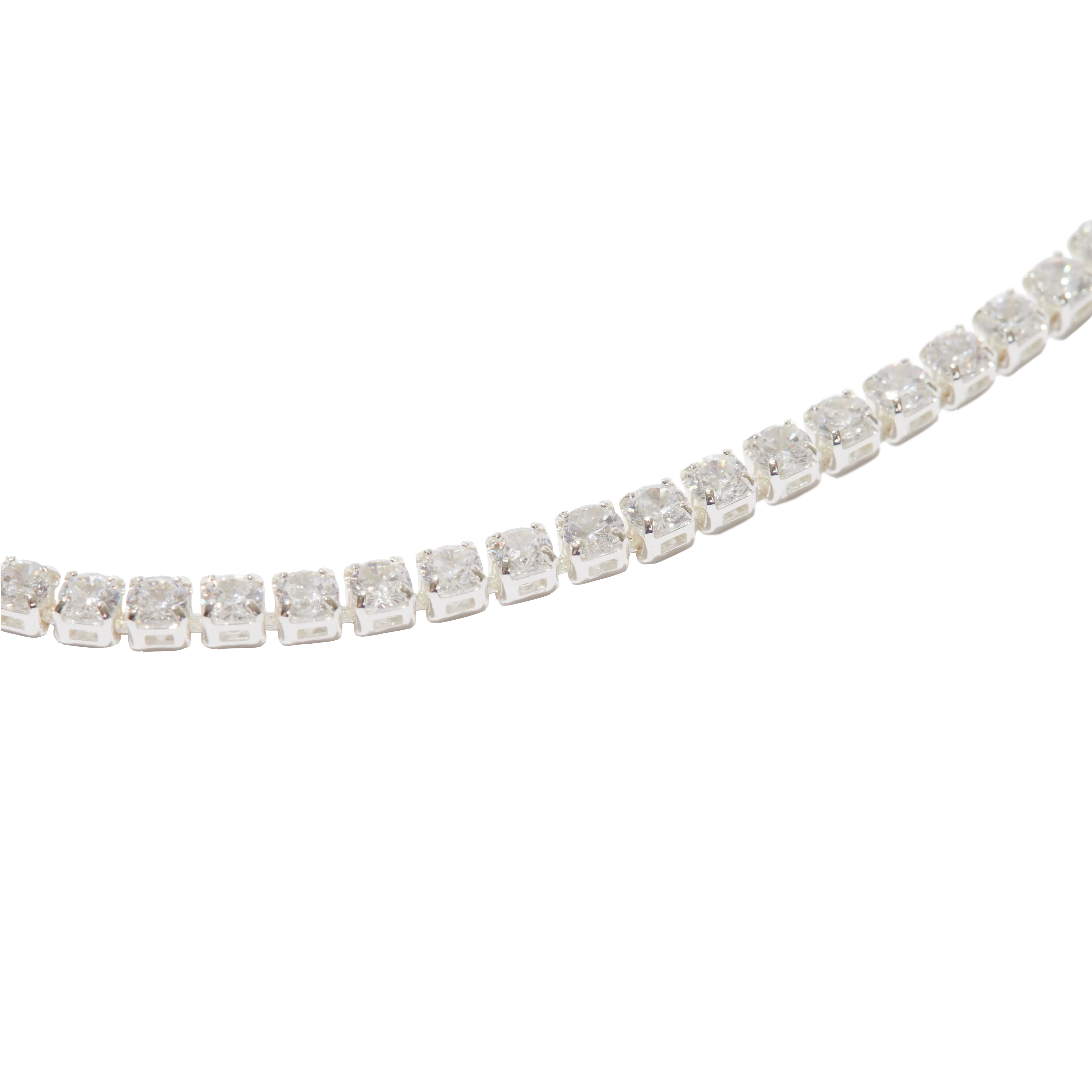 The Prong-Set Tennis Necklace- Silver
