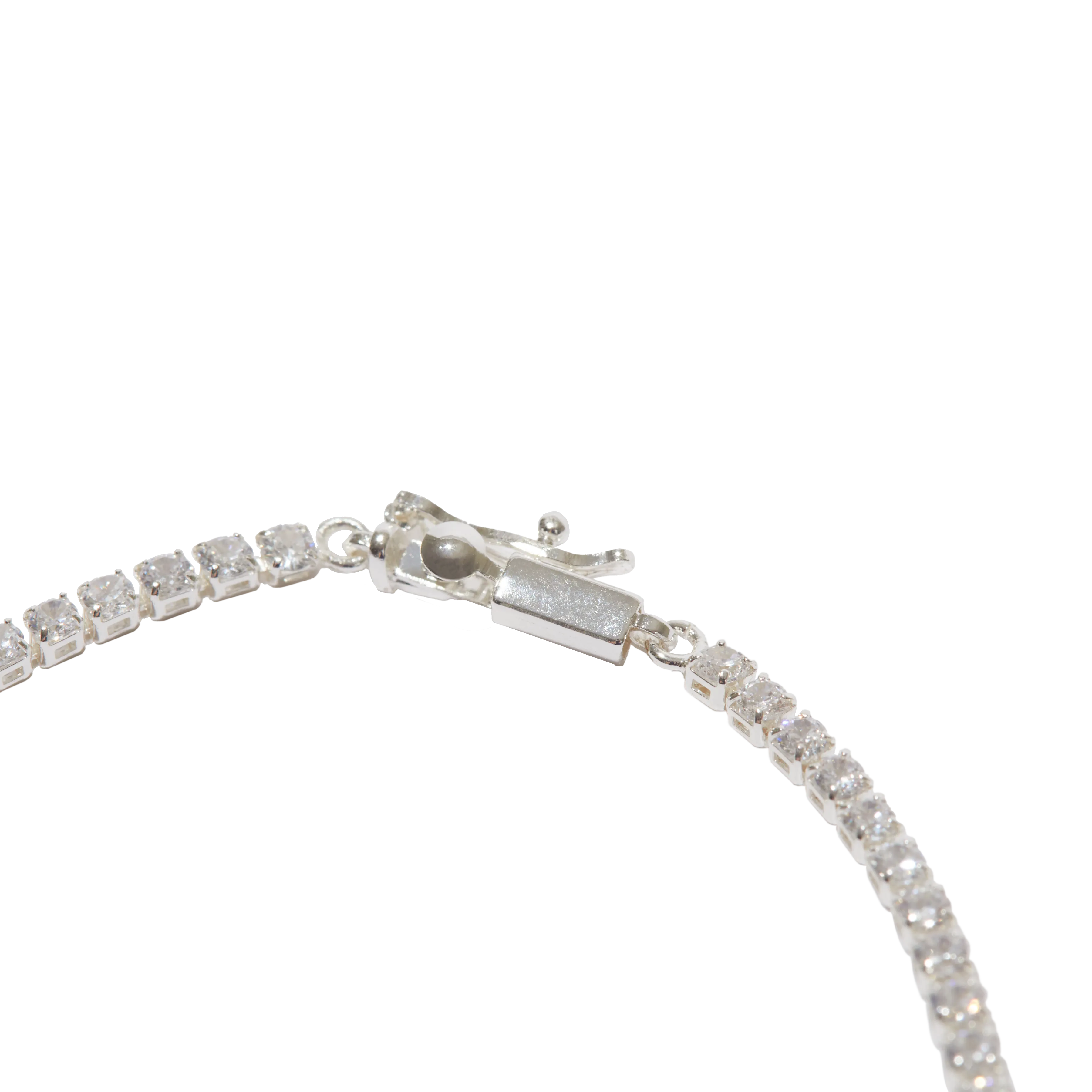 The Prong-Set Tennis Necklace- Silver