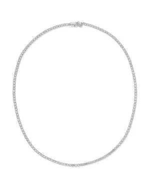 The Prong-Set Tennis Necklace- Silver