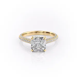 The Rachel Set With A 1 Carat Asscher Lab Diamond