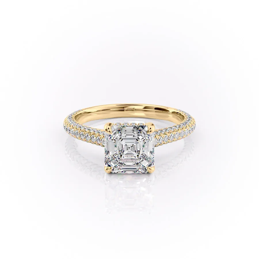 The Rachel Set With A 1 Carat Asscher Lab Diamond