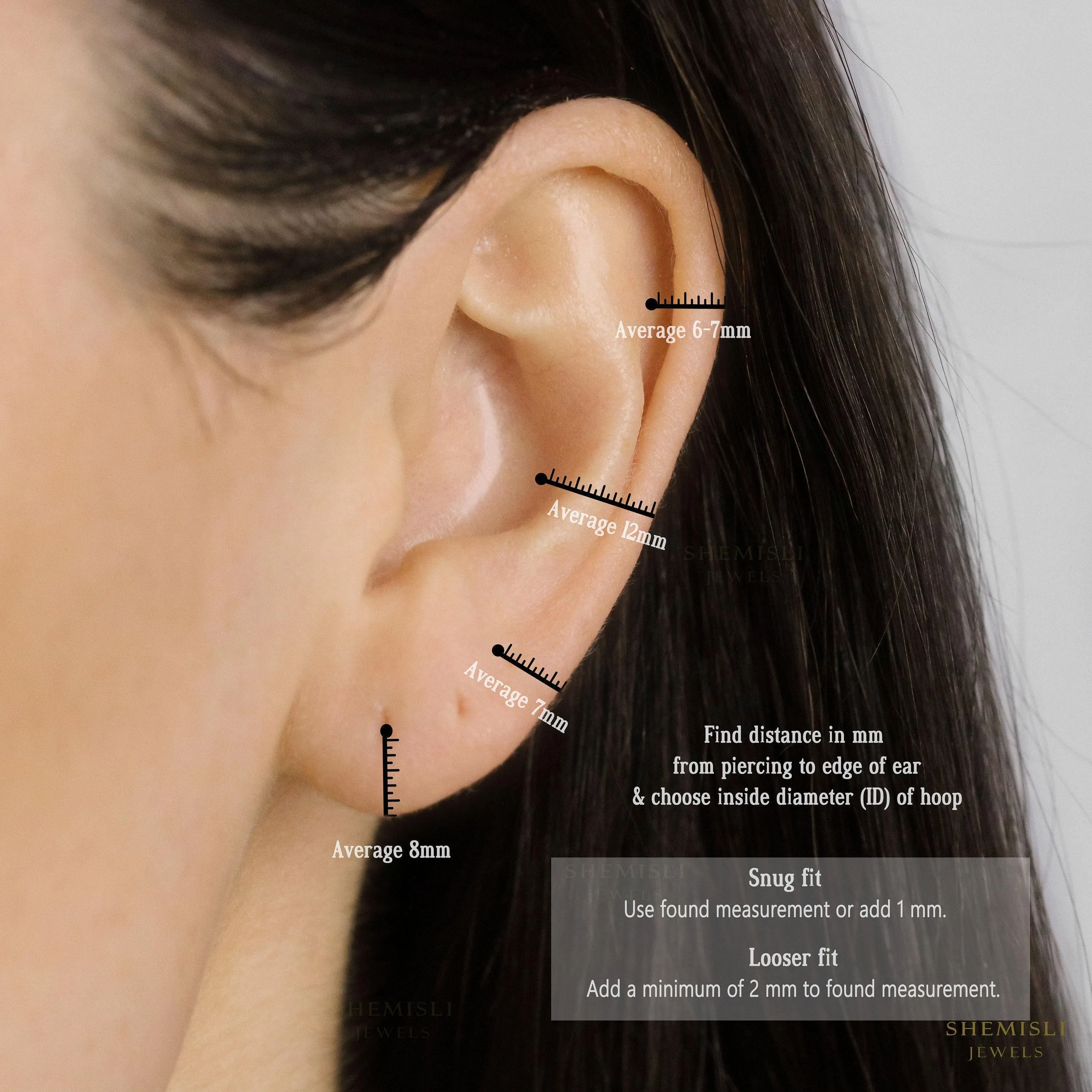 Thick Hoop Earring, Huggies, Unisex, Gold, Silver SHEMISLI - SH020