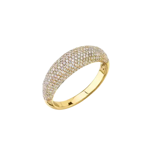 Thin Balloon Ring with White Pave Diamonds
