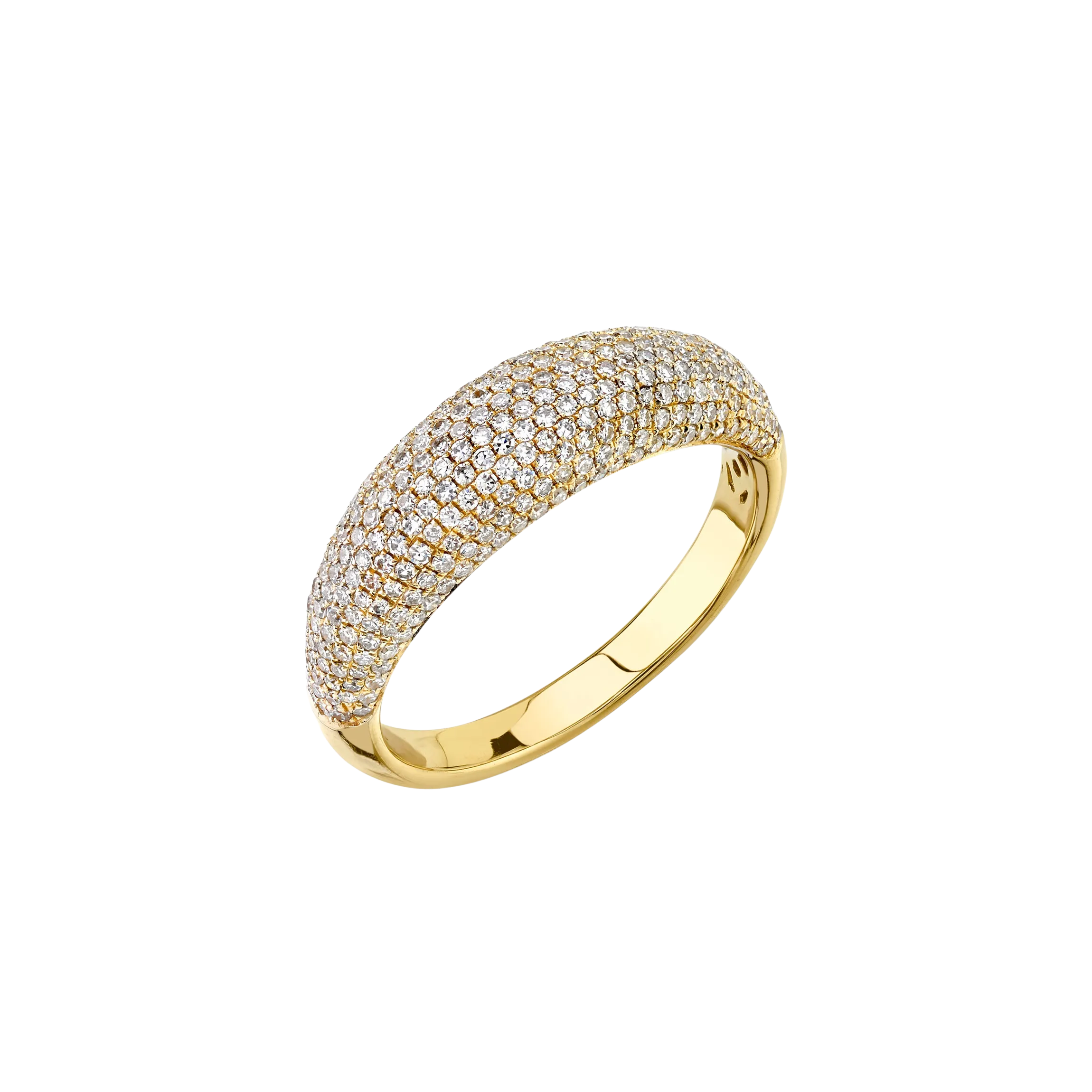 Thin Balloon Ring with White Pave Diamonds
