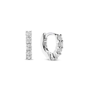 Ti Sento Milano 10mm Zirconia Silver Huggie Hoops