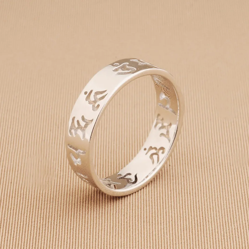 Tibetan Amulet Sanskrit Om Mani Padme Hum Ring