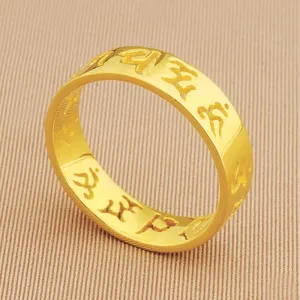Tibetan Amulet Sanskrit Om Mani Padme Hum Ring