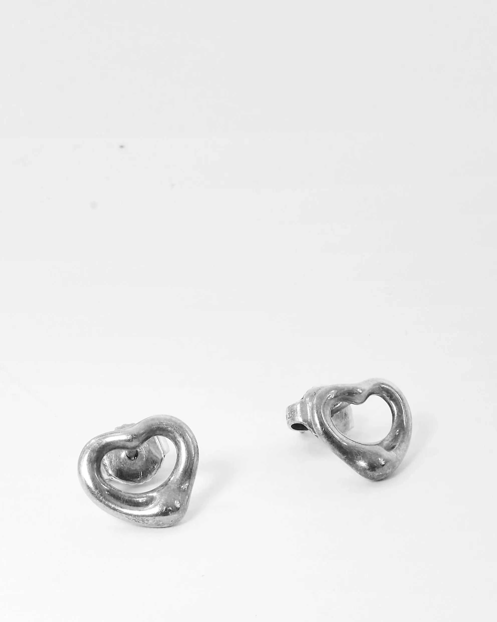 Tiffany & Co. 925 Silver Elsa Perreti Open Heart Stud Earrings