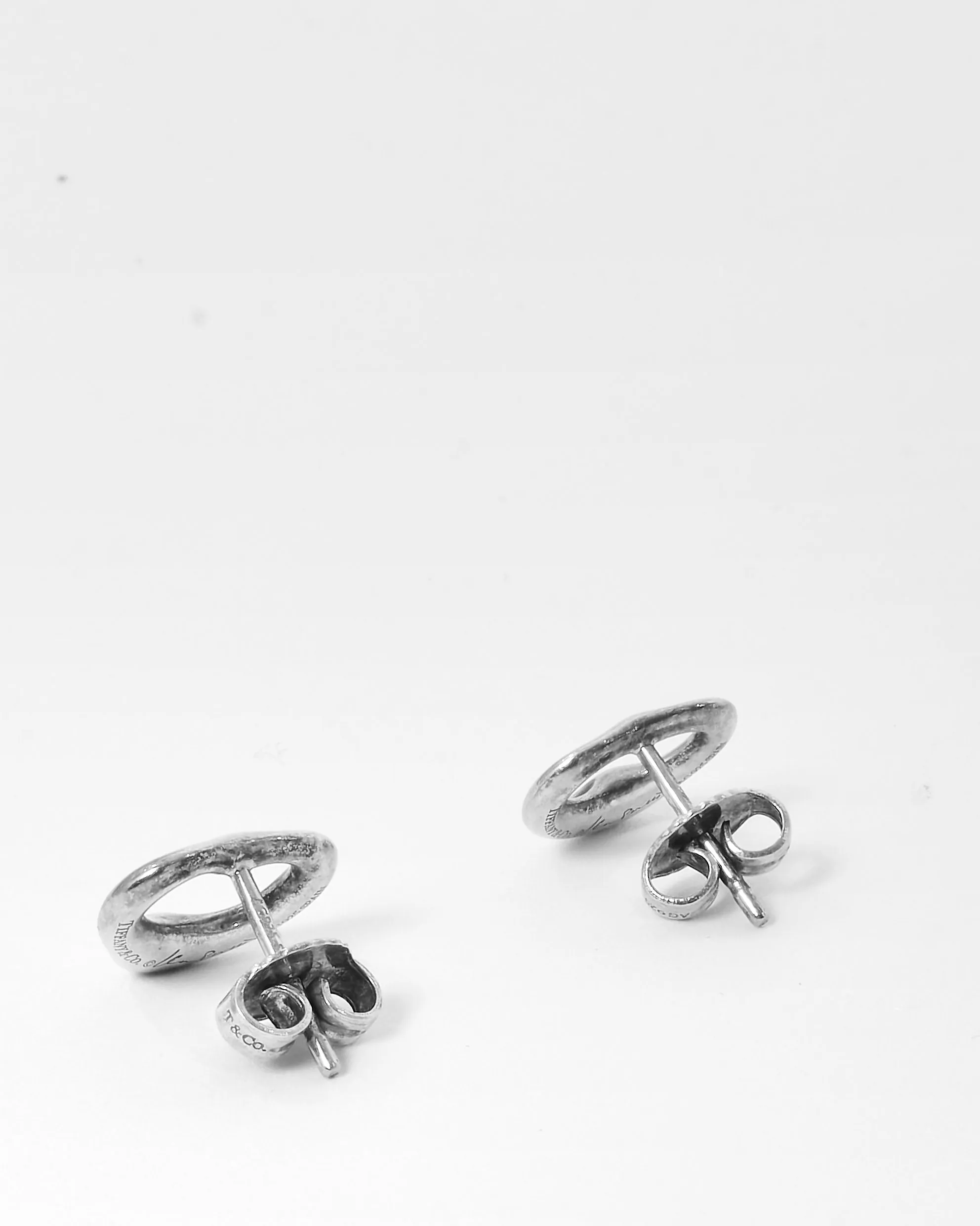 Tiffany & Co. 925 Silver Elsa Perreti Open Heart Stud Earrings