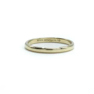 Tiffany & Co Lucida 18ct Yellow Gold 2mm Wedding Band Ring Size : N