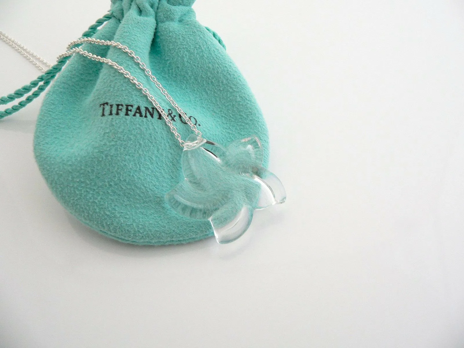 Tiffany & Co Peretti Silver Large Rock Crystal Star Necklace Pendant Charm Gift