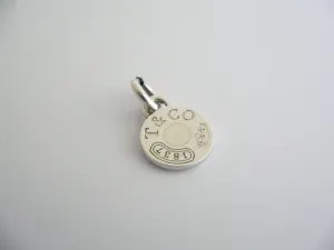 Tiffany & Co Silver 1837 Circle White Enamel Charm Pendant 4 Necklace  Bracelet