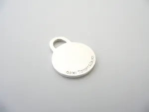 Tiffany & Co Silver Circle Charm Pendant Key Fob 4 Necklace Bracelet Gift Love