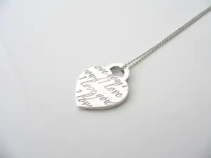 Tiffany & Co Silver Heart I Love You Necklace Pendant Charm Chain Medium Gift