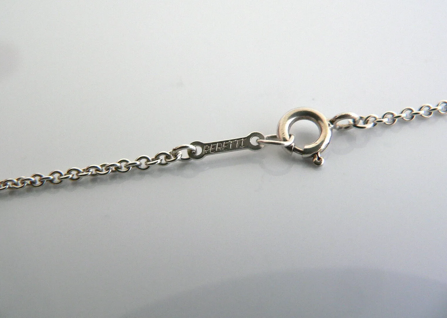 Tiffany & Co Silver Peretti 7 Open Heart Necklace Pendant Charm Chain Gift Pouch