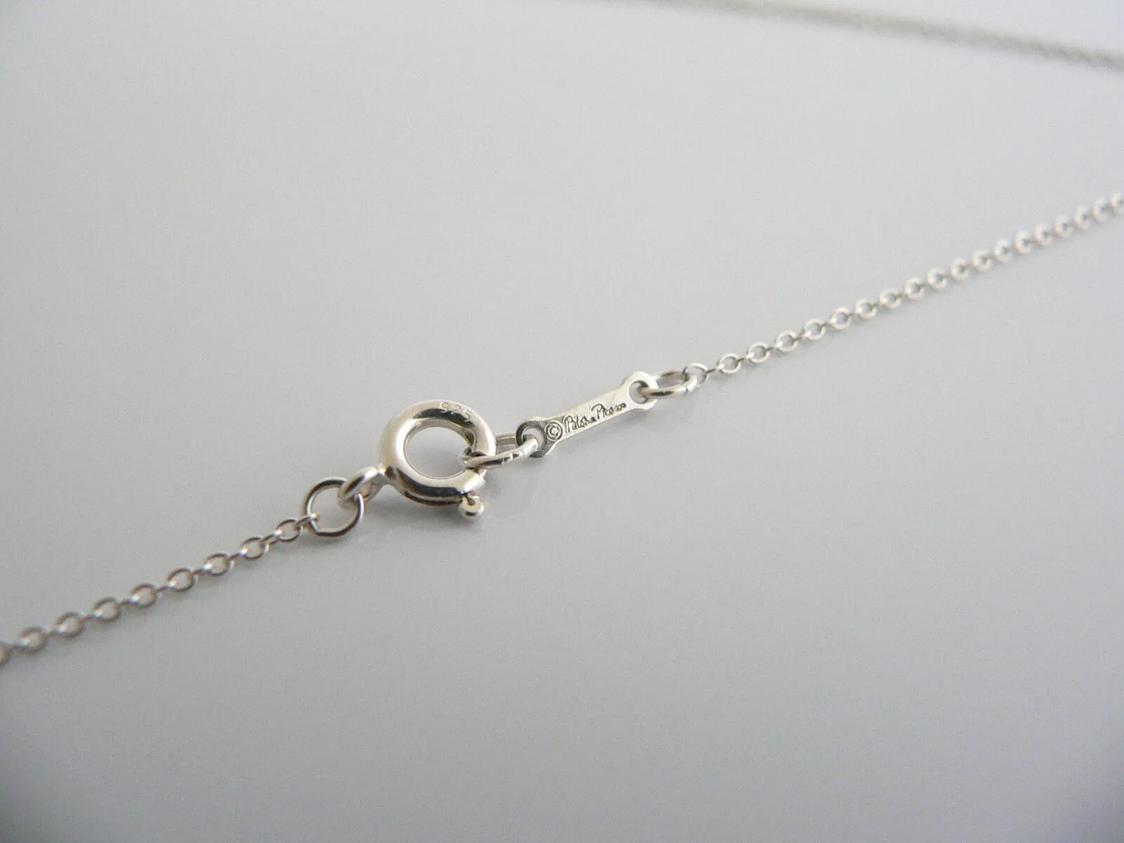 Tiffany & Co Silver Picasso Love Necklace Pendant Charm 17 Inch Chain Word Gift