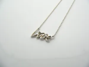 Tiffany & Co Silver Picasso Love Necklace Pendant Charm 17 Inch Chain Word Gift