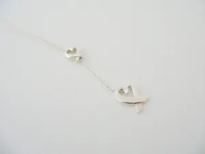 Tiffany & Co Silver Picasso Loving Heart Lariat Necklace Pendant Charm Gift