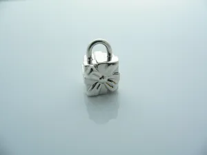 Tiffany & Co Silver Signature Gift Box Padlock Charm Pendant 4 Necklace Bracelet