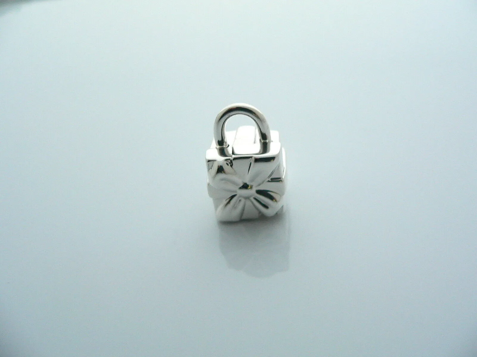 Tiffany & Co Silver Signature Gift Box Padlock Charm Pendant 4 Necklace Bracelet