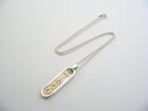 Tiffany & Co Silver Zipper Bar Necklace Pendant Charm Chain T & Co Gift Love