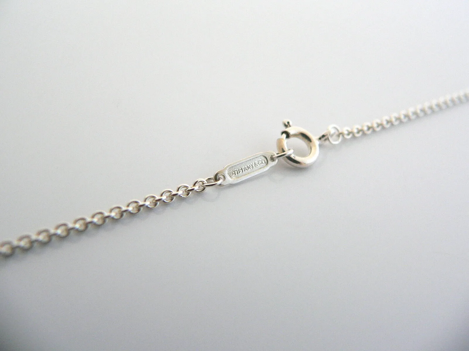 Tiffany & Co Silver Zipper Bar Necklace Pendant Charm Chain T & Co Gift Love