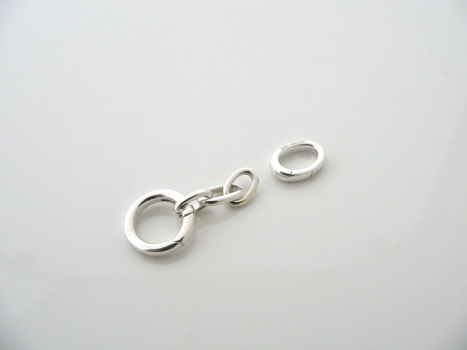 Tiffany & Co Sterling Silver Bracelet Necklace Link Oval Clasp Extender Gift 1.5 inch