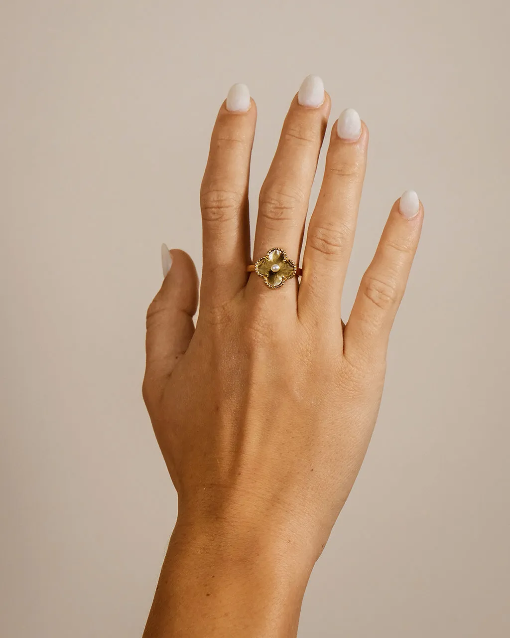 Tilda Pearl & Clover Statement Ring