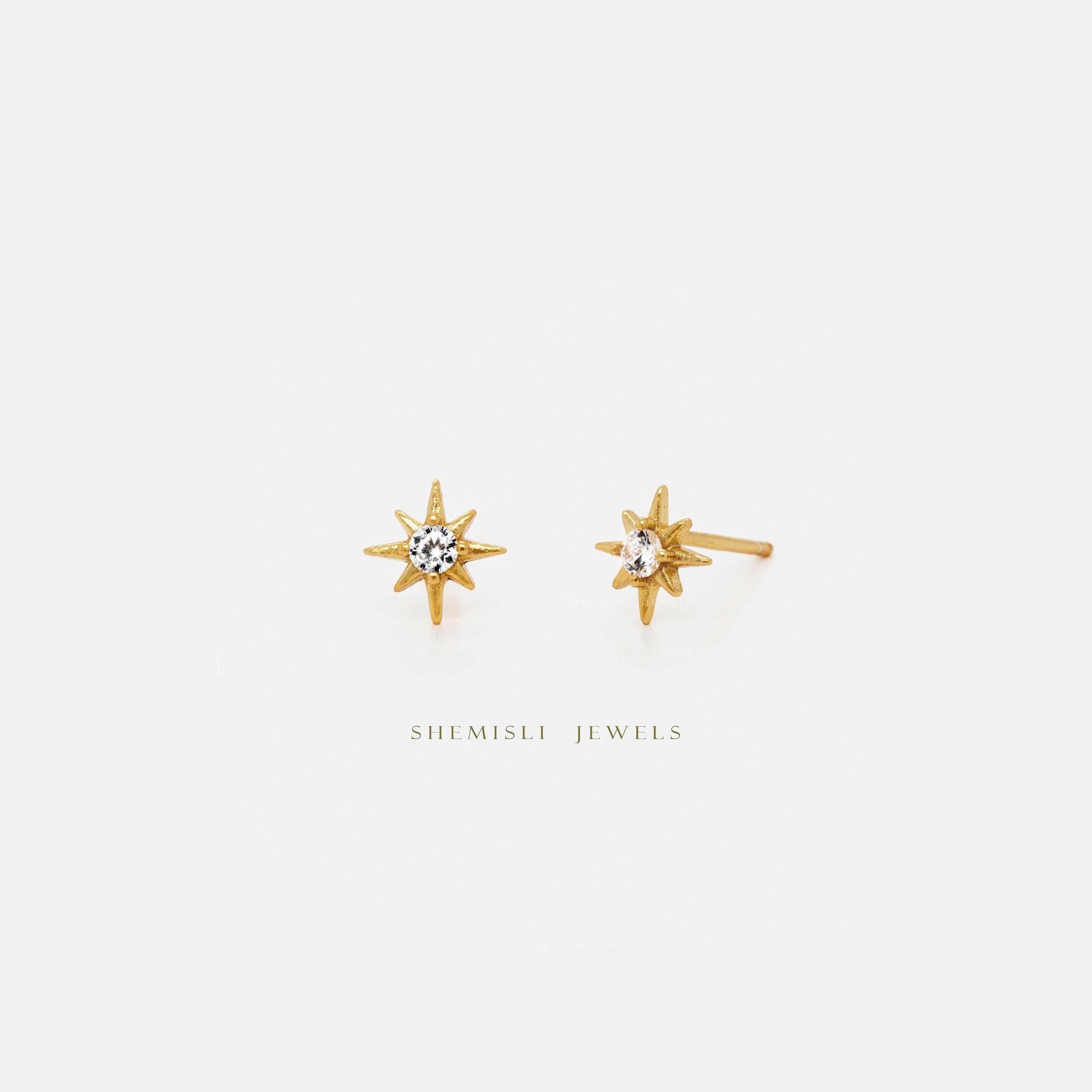 Tiny Star CZ Stud, Unisex, Gold, Silver SHEMISLI SS260