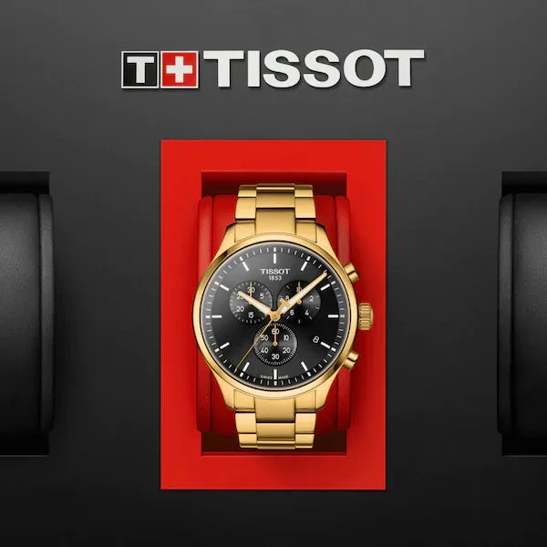 TISSOT CHRONO XL CLASSIC BLACK ON PVD BRACELET