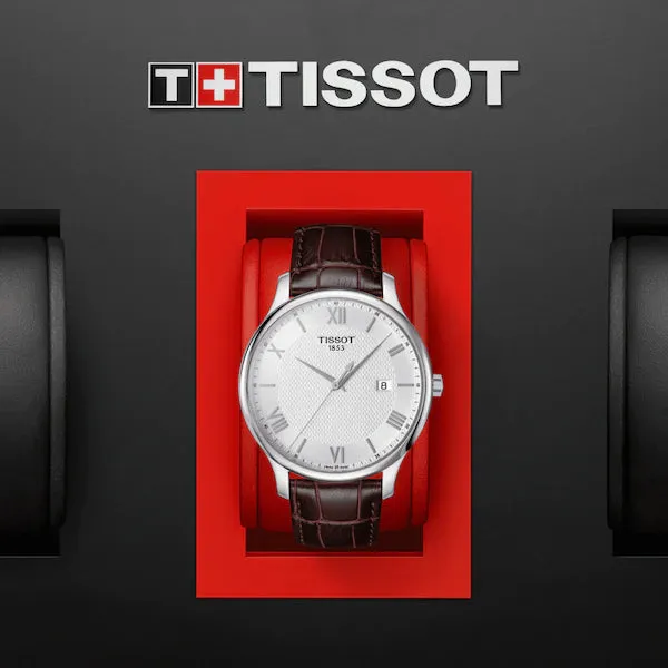 TISSOT TRADITION ON SILVER LEATHER