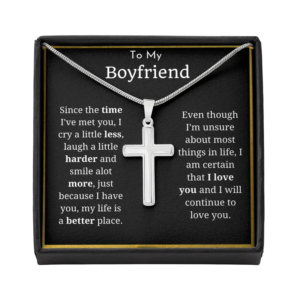 To My Boyfriend Cross Necklace