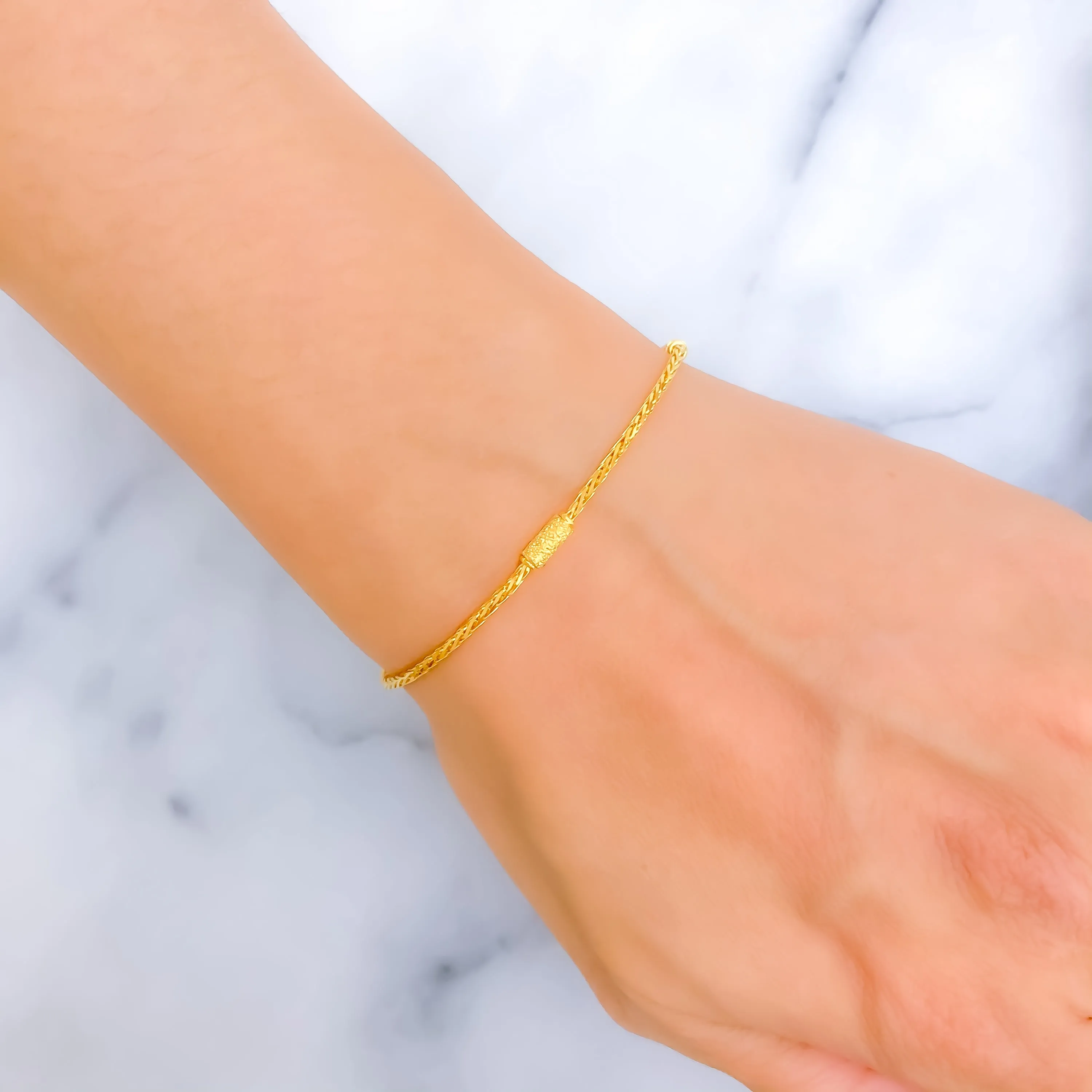 Trendy Sleek 22K Gold Bracelet