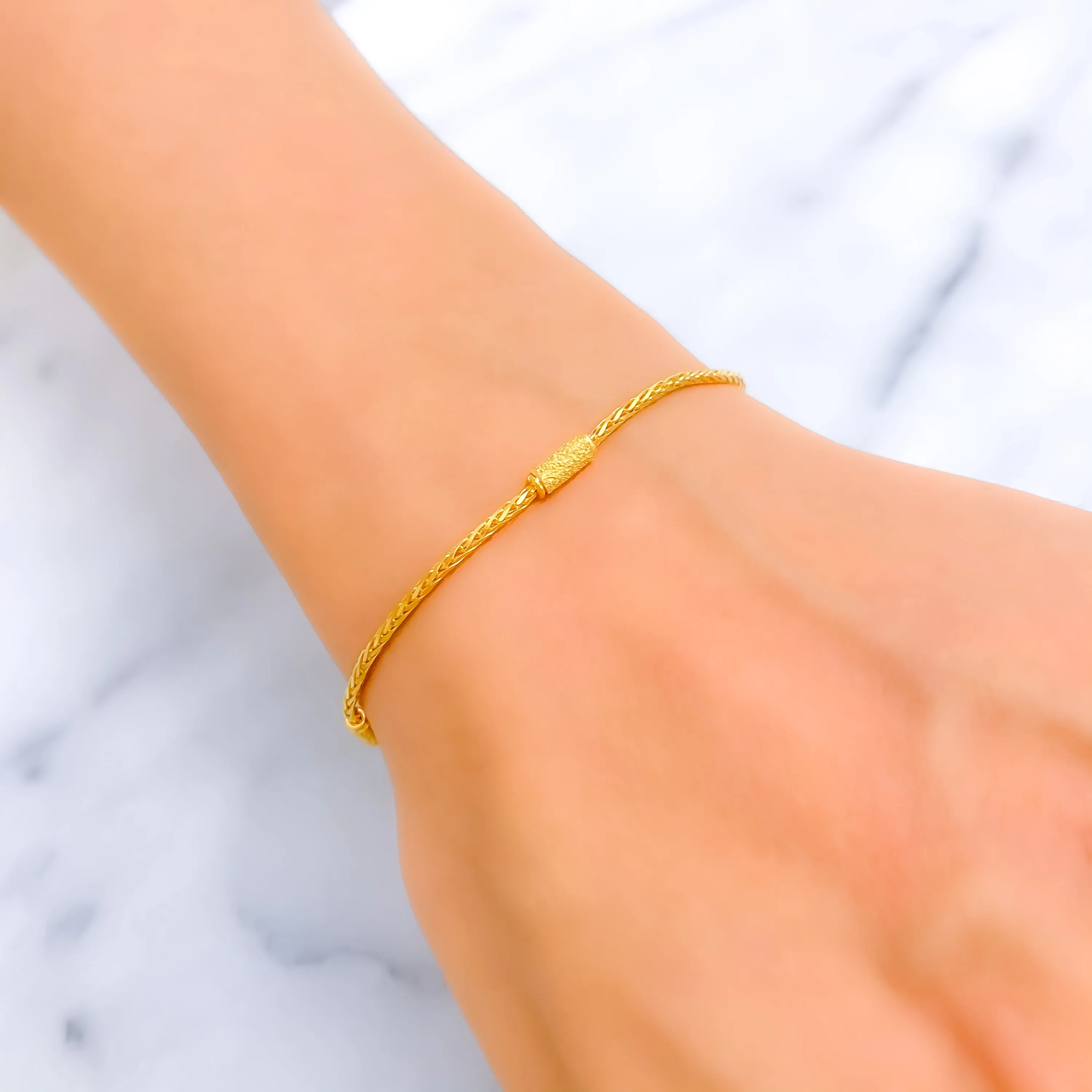 Trendy Sleek 22K Gold Bracelet