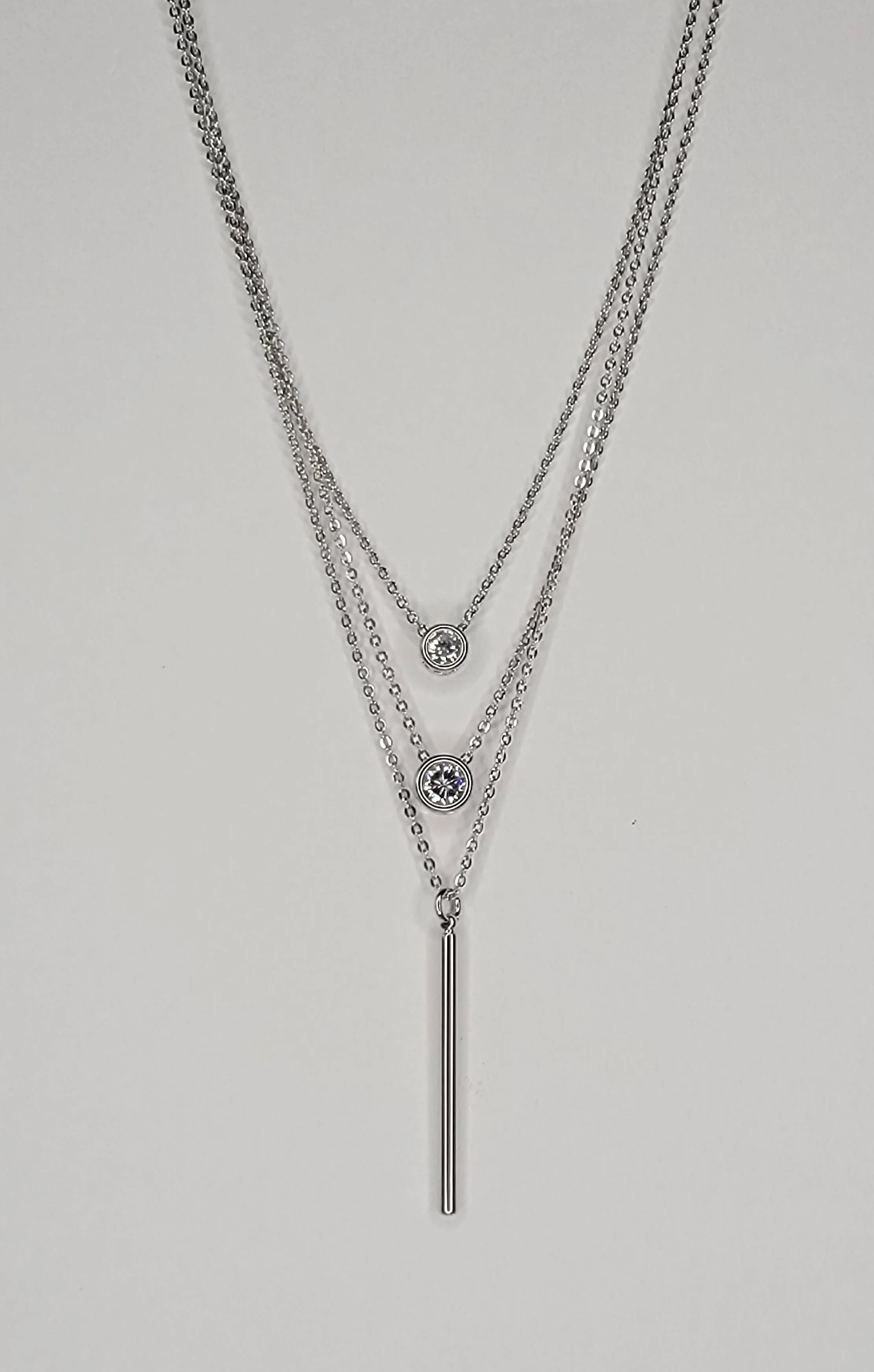 Triple Strand Necklace in Silver