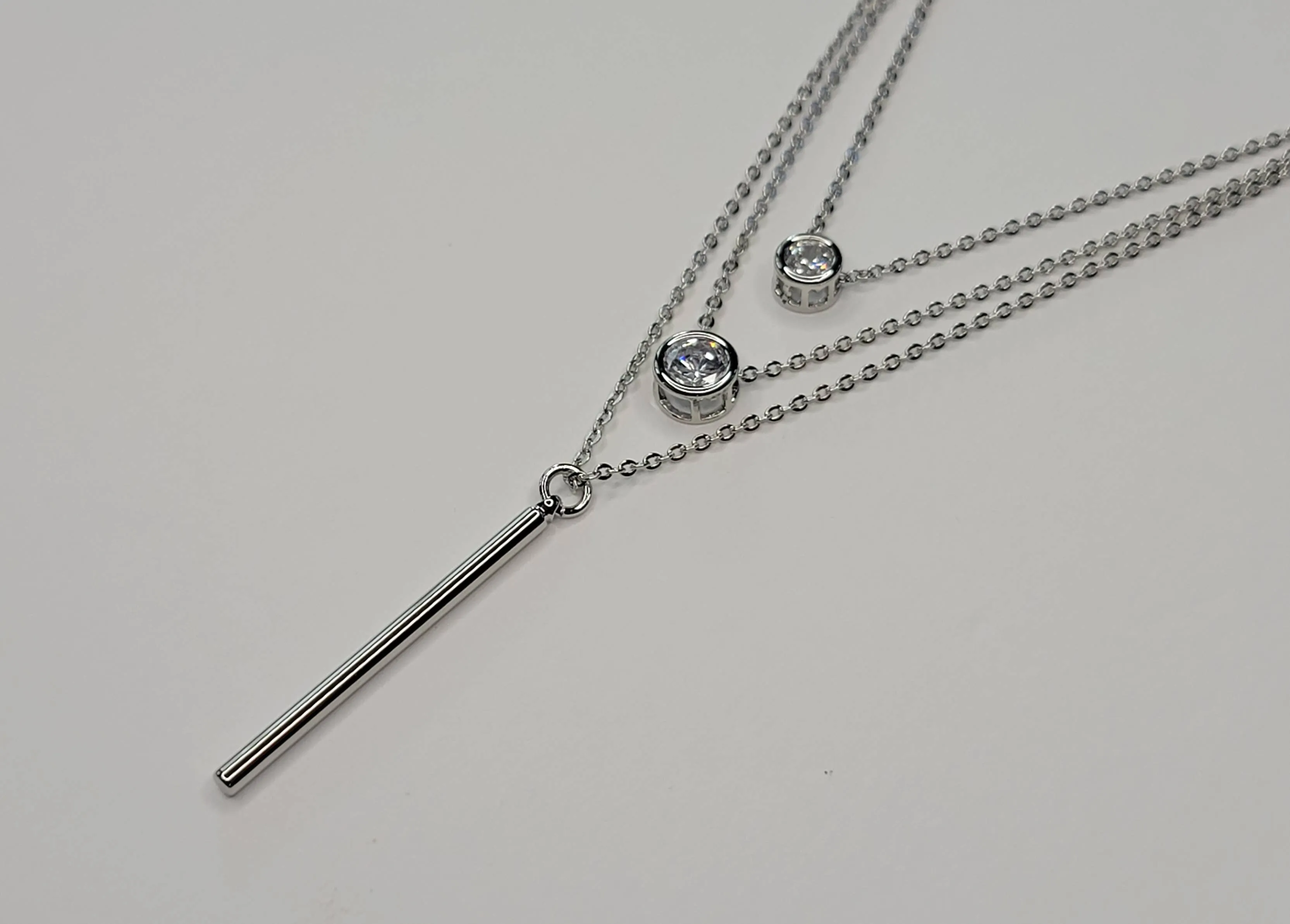 Triple Strand Necklace in Silver