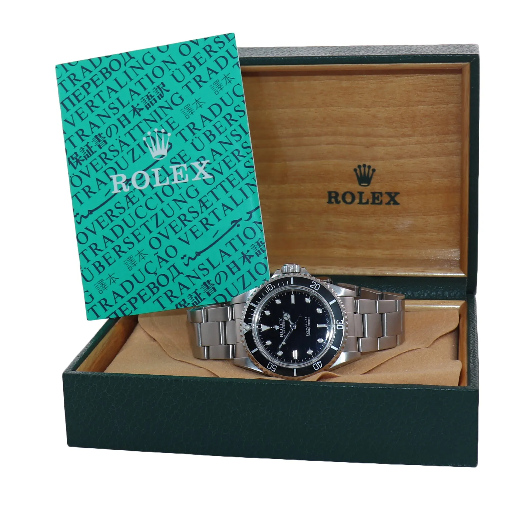 TRITIUM Rolex Submariner No-Date 2 line dial 14060 Steel Black 40mm Watch Box
