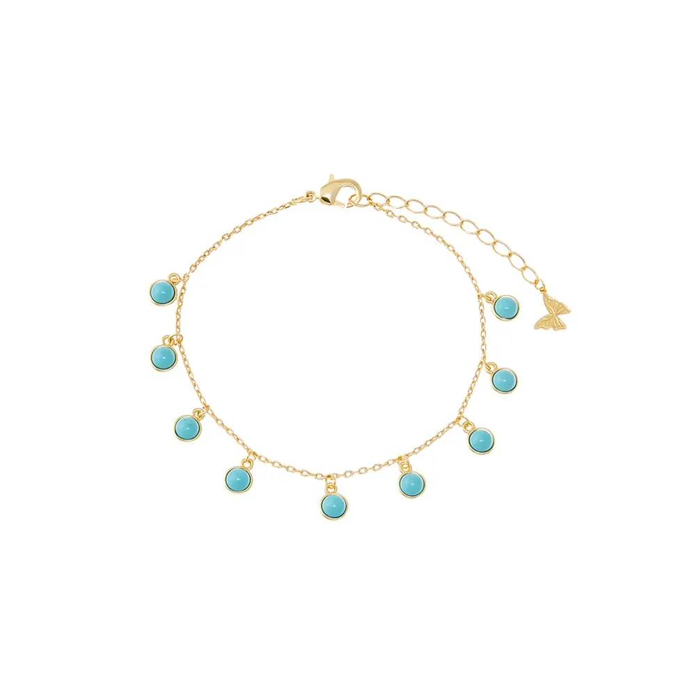 Turquoise Bezel Shaker Bracelet