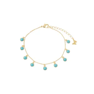Turquoise Bezel Shaker Bracelet