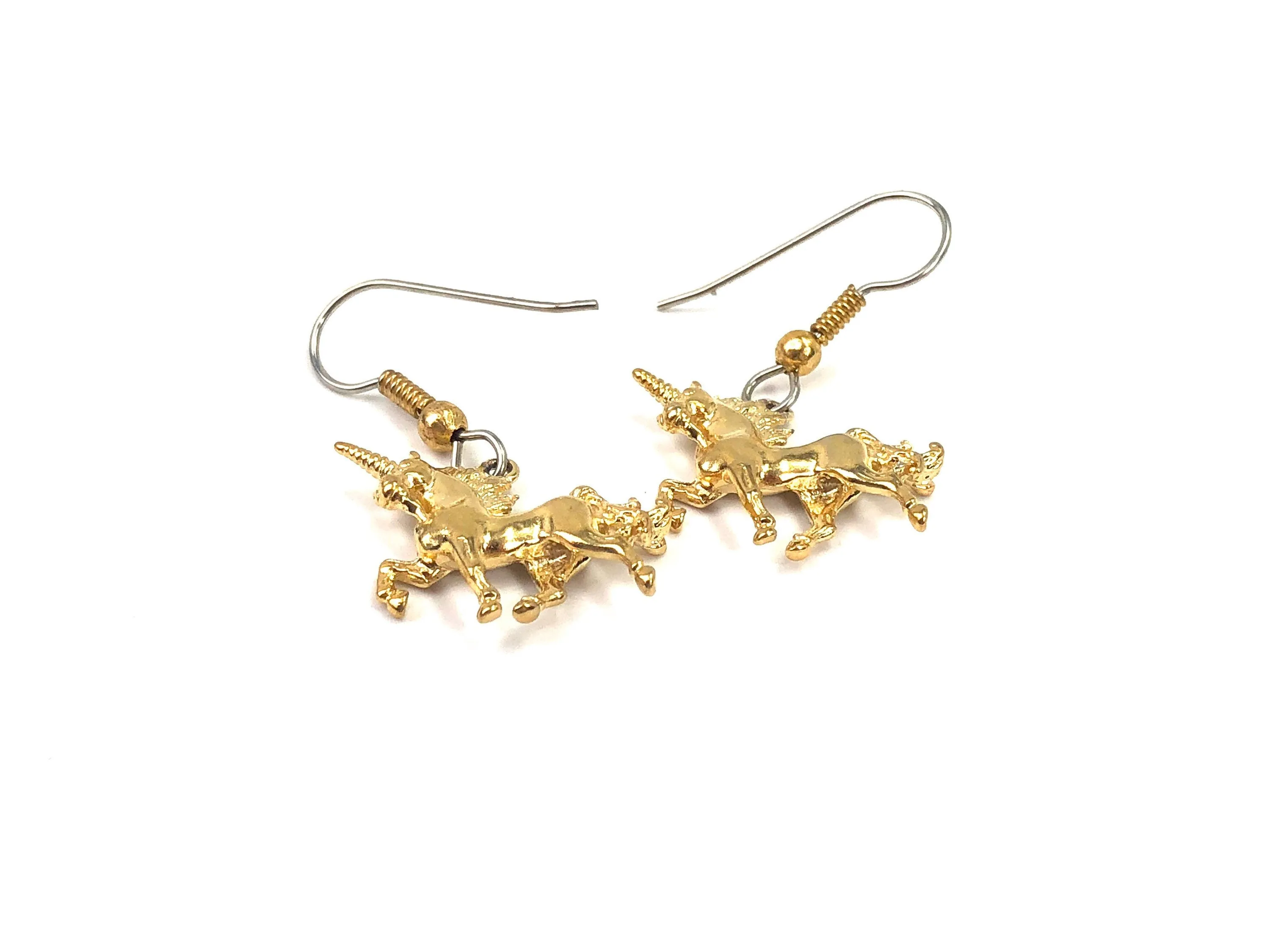 Unicorn dangle drop earrings, 14KGF , sterling silver hook , SKU#UNI998
