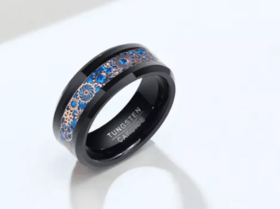 Unique Gear Wheel Tungsten Ring