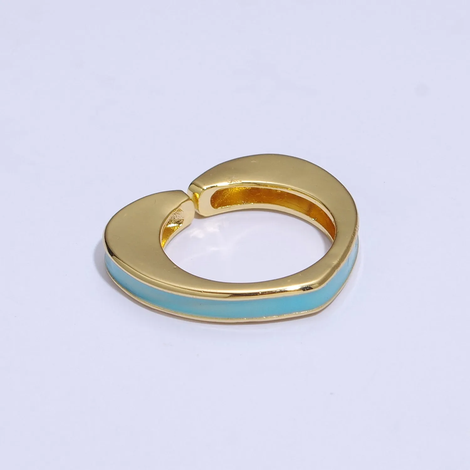 Unique Heart Shaped Open Ring Enamel Colorful Band S-258 ~ S-267